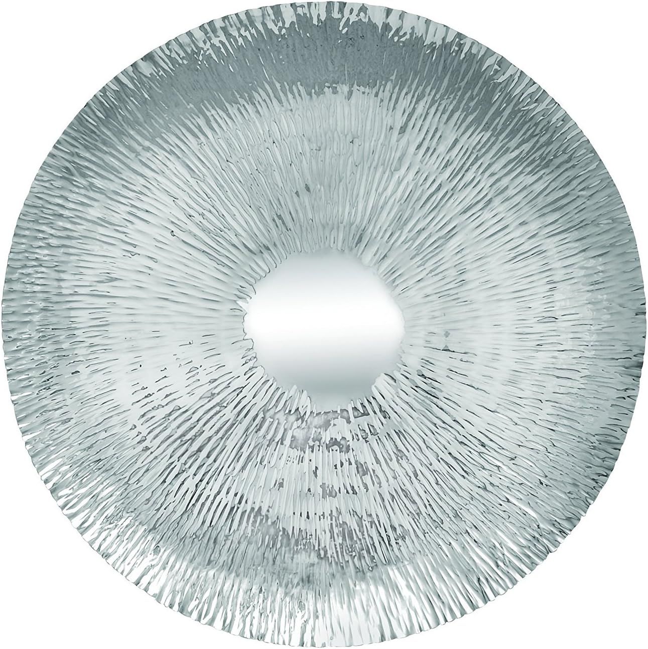 Silver Stainless Steel Circular Wall Sculpture with Hammered Design