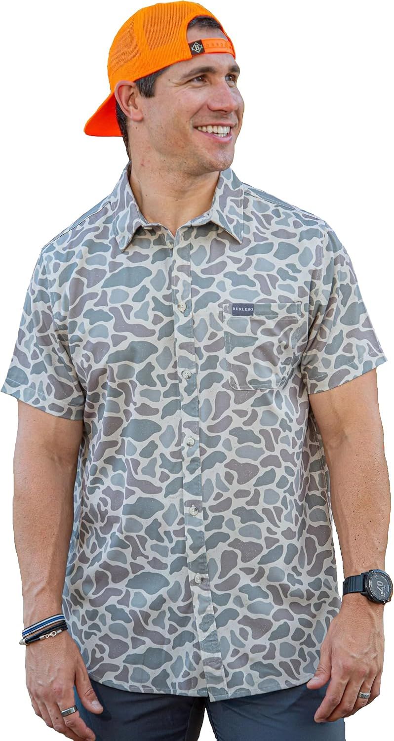 Men's Medium Classic Deer Camo Performance Button-Up Shirt