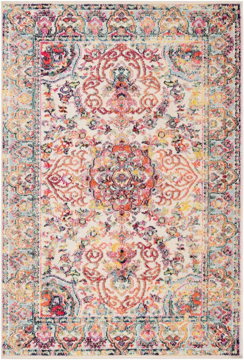 Madison Red and Ivory 9' x 12' Synthetic Area Rug
