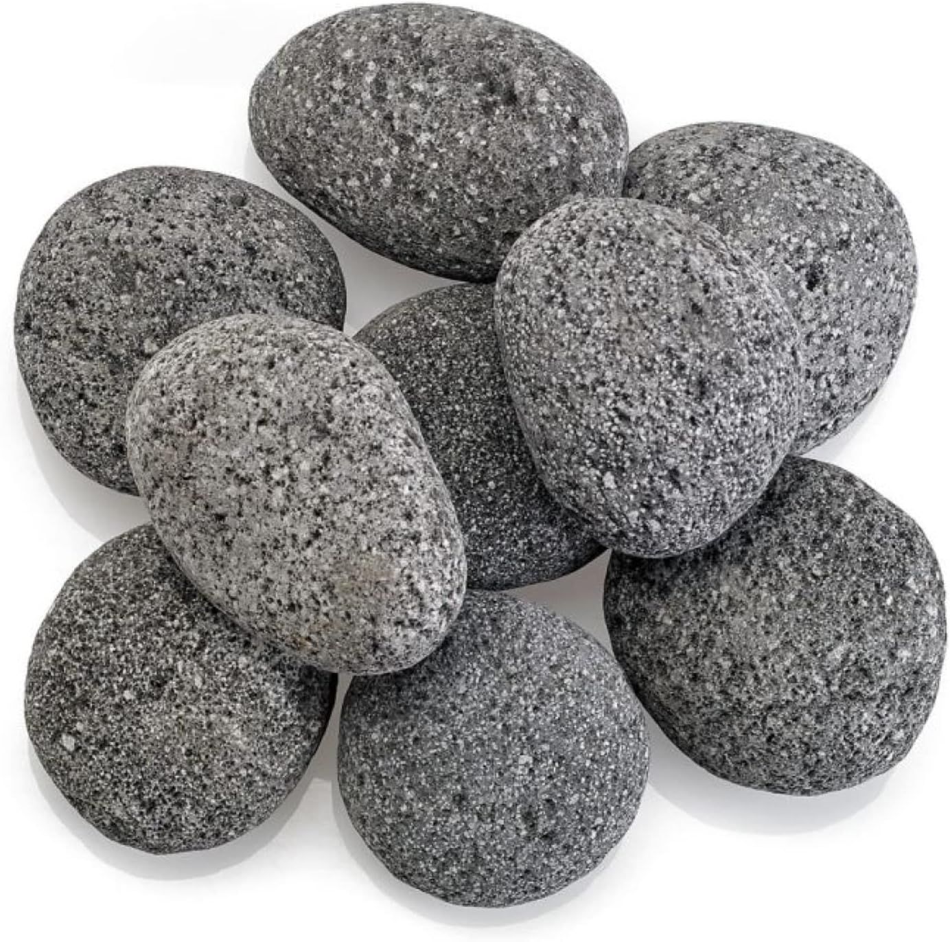 Large Tumbled Gray and Black Lava Stones for Fire Pits