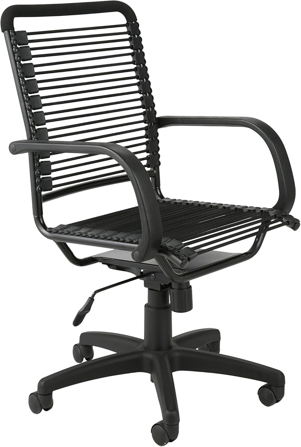 Graphite Black Metal Swivel Bungee Office Chair with High Back