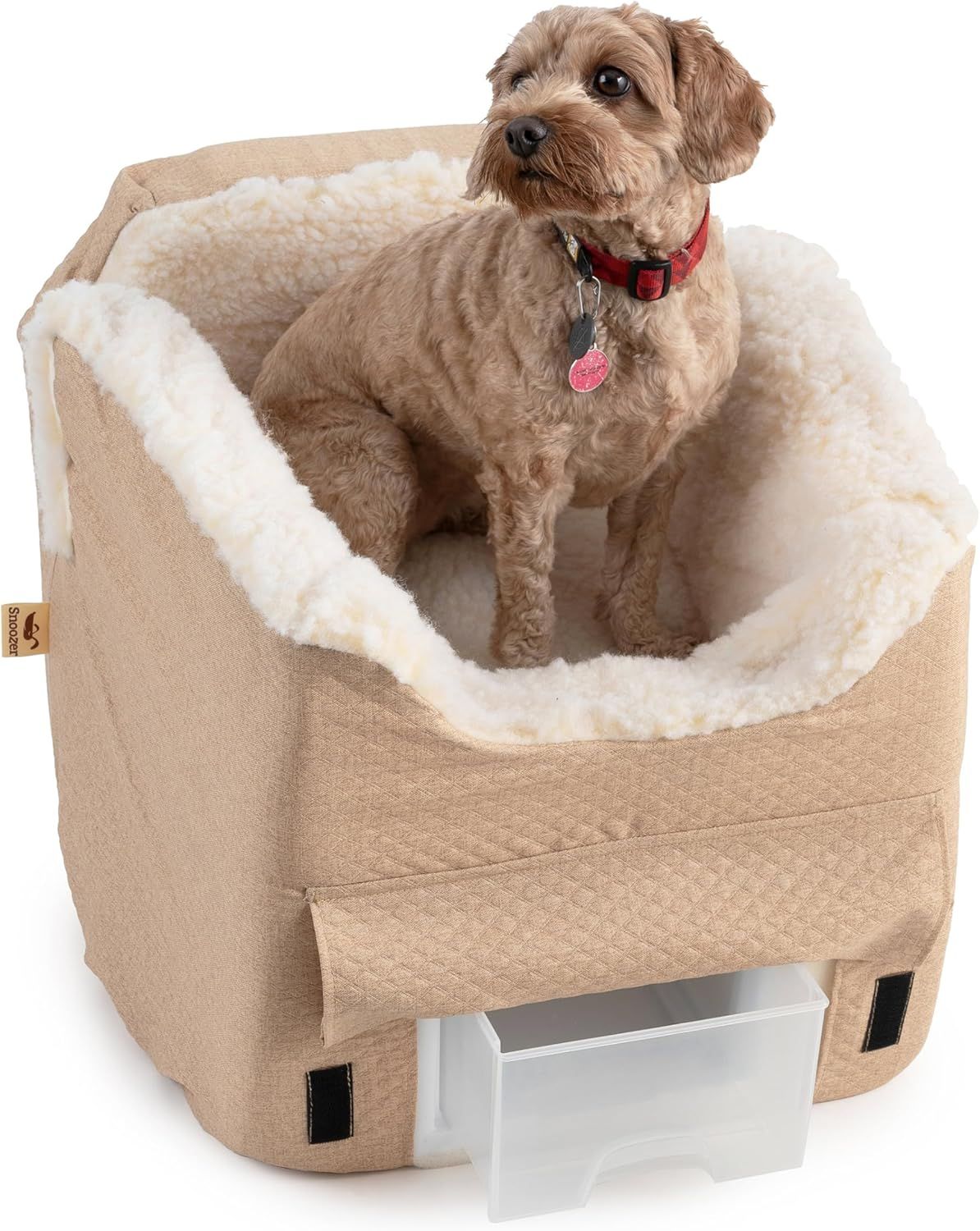 Birch Diamond Beige Soft Sided Dog Car Seat with Storage