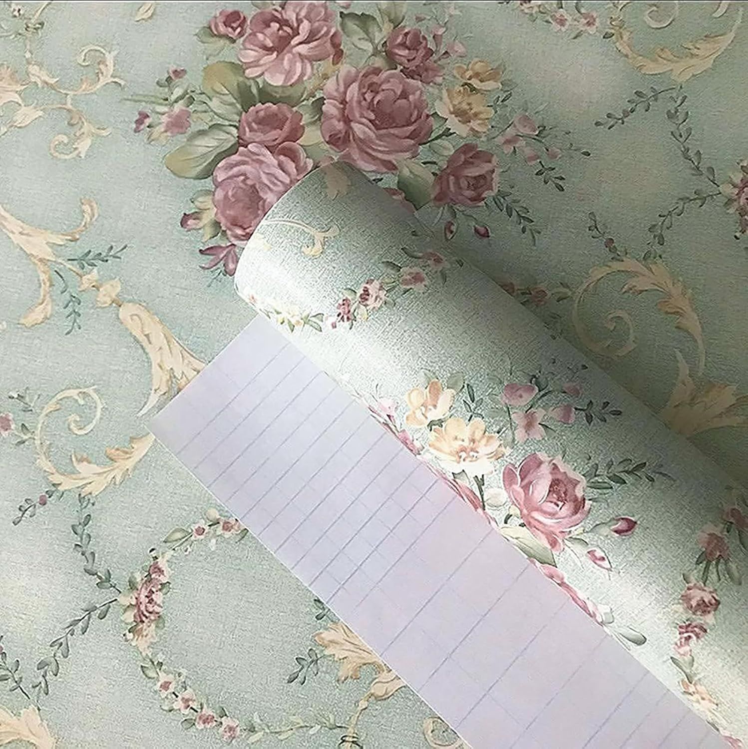 Vintage Floral Self-Adhesive Vinyl Wallpaper Roll