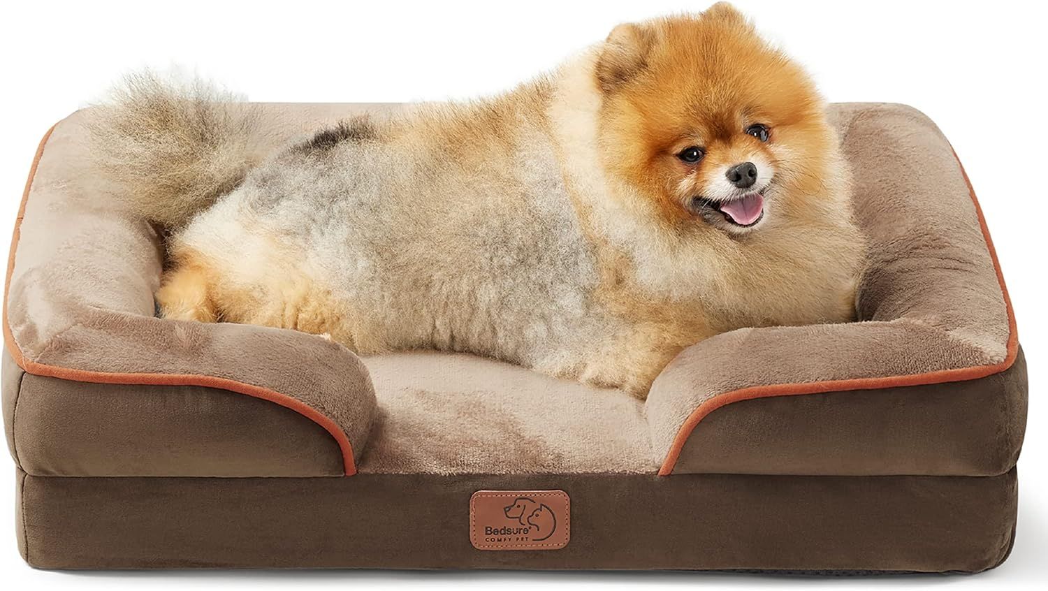 Small Orthopedic Waterproof Dog Bed with Bolster