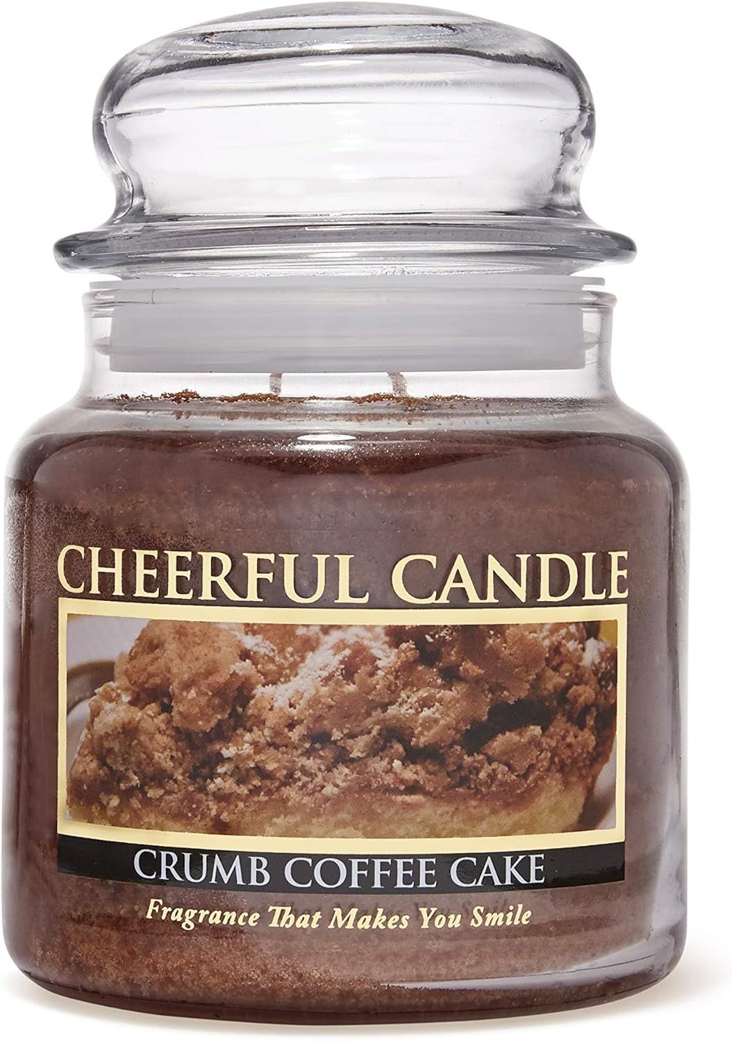 Crumb Coffee Cake Scented Glass Jar Candle with Lid