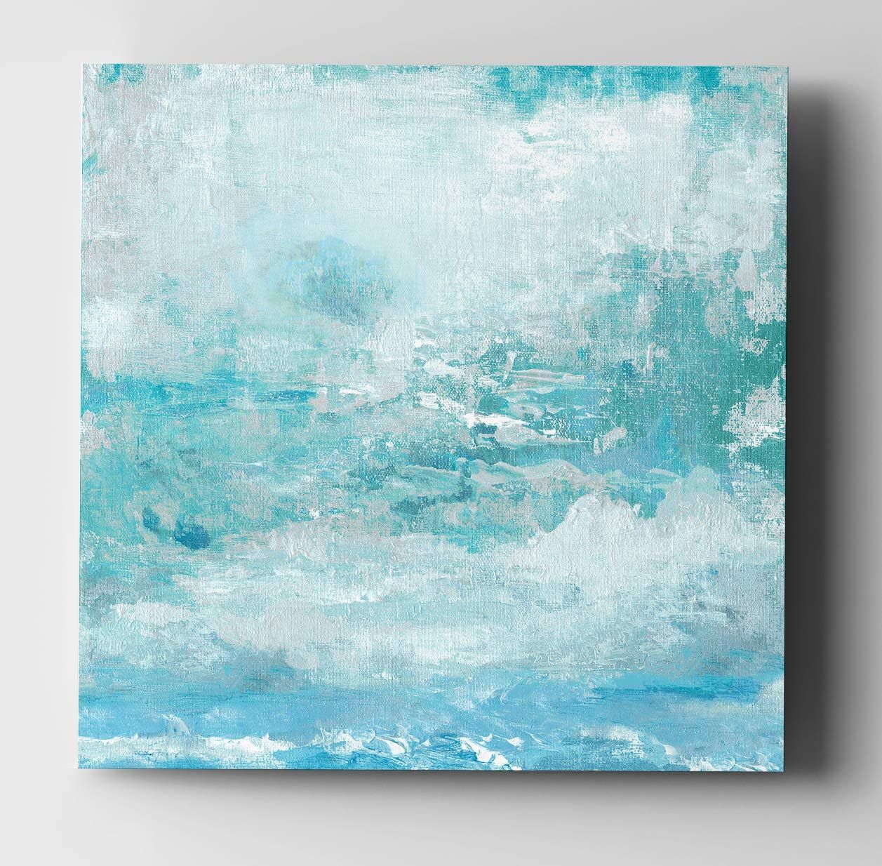 Aqua Skies Abstract Canvas Wall Art, 10x10