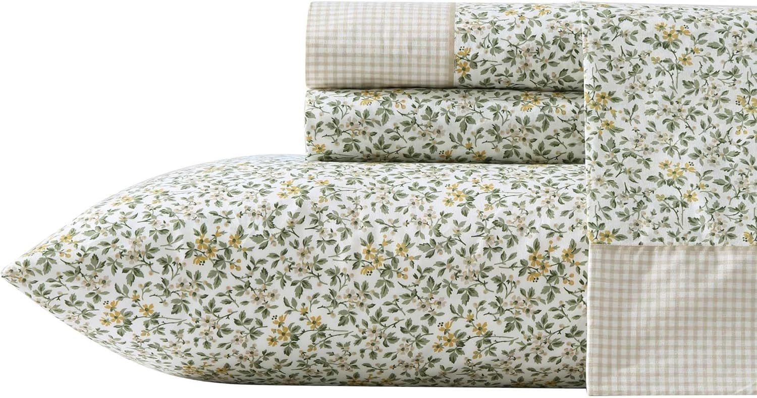 Tierney Twin Cotton Percale Floral Print Sheet Set