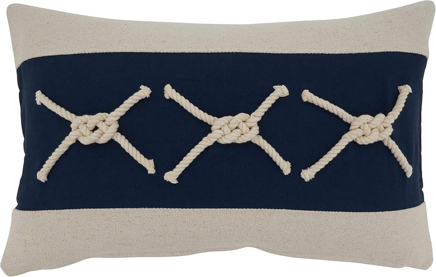 Nautical Rope Knots Applique Rectangular Throw Pillow with Down Filling