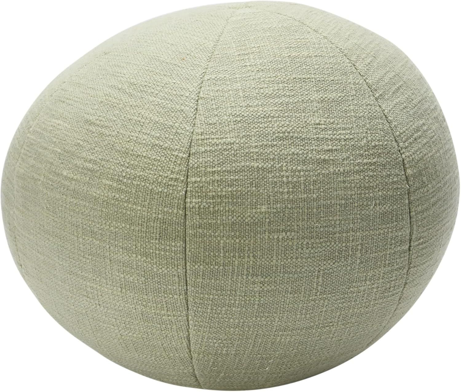 Sage Cotton Round Orb Throw Pillow, 12"