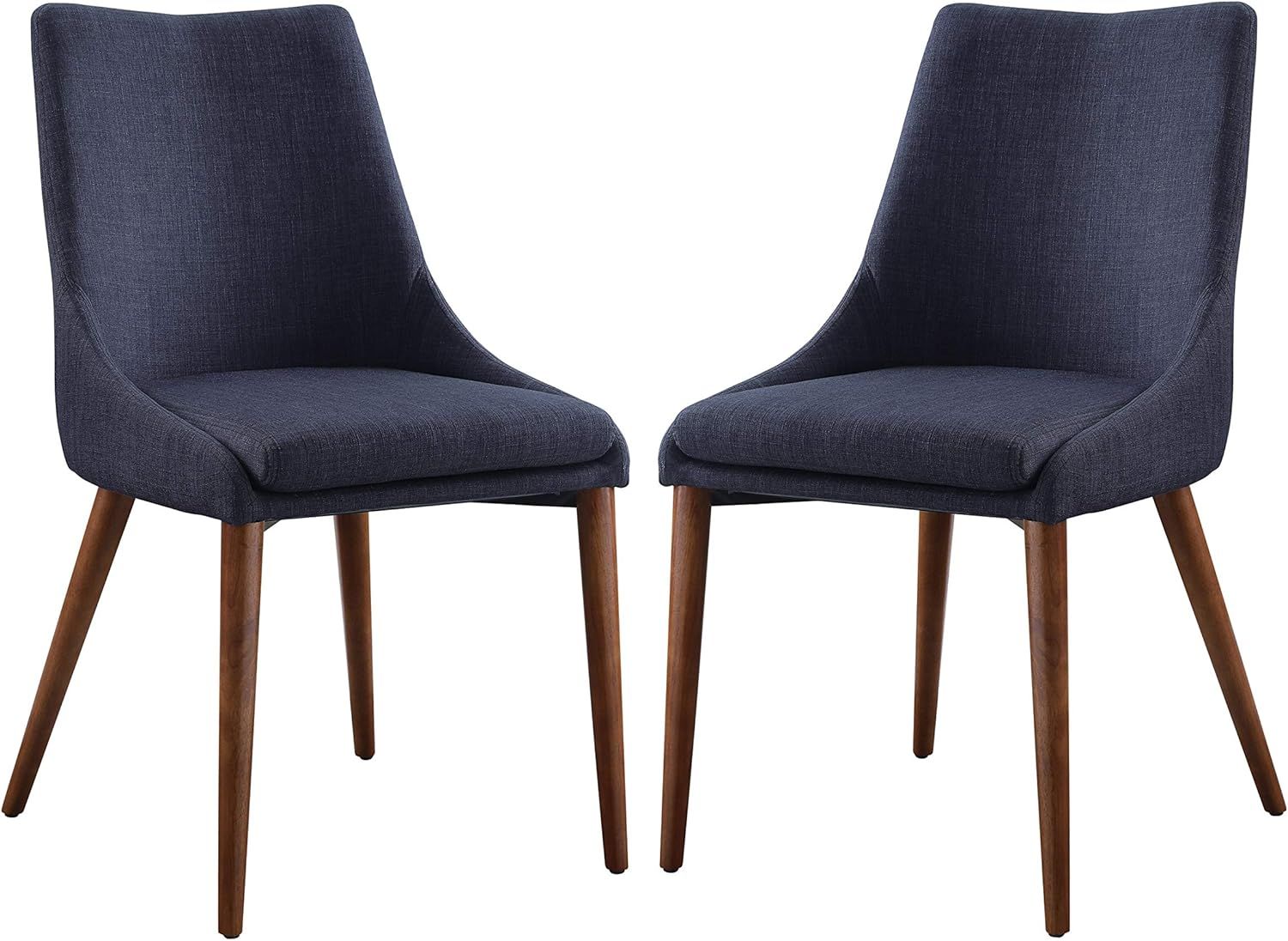 Navy Low-Profile Upholstered Wood Side Chair