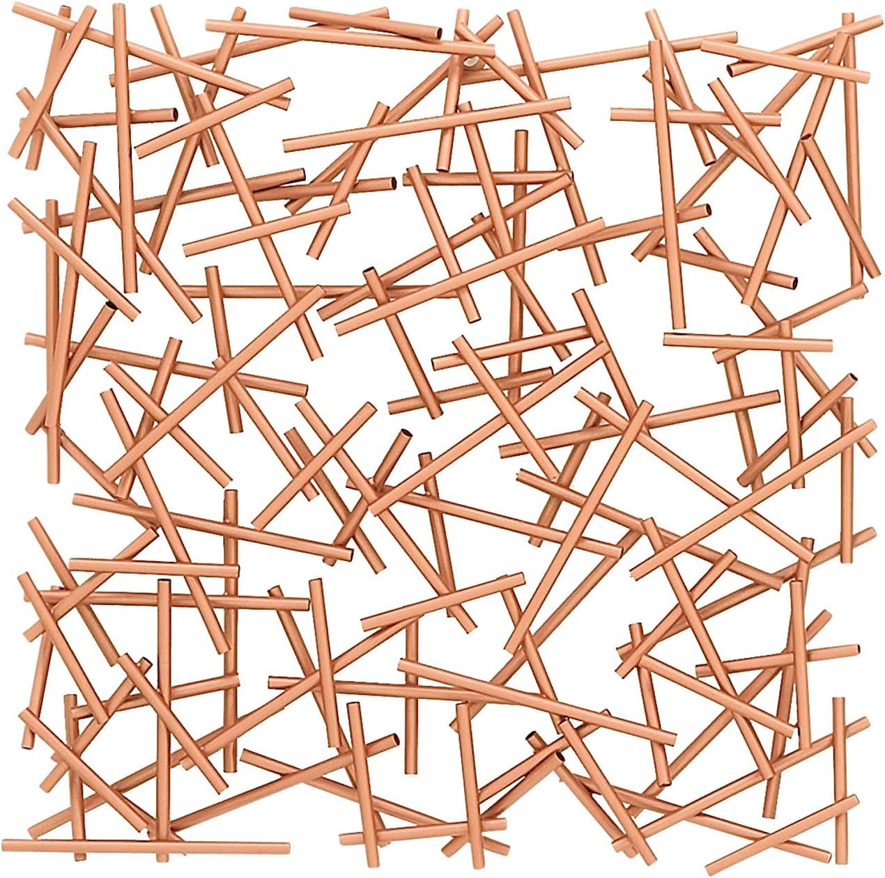 Copper and Silver Abstract Metal Wall Decor, 20" x 20"