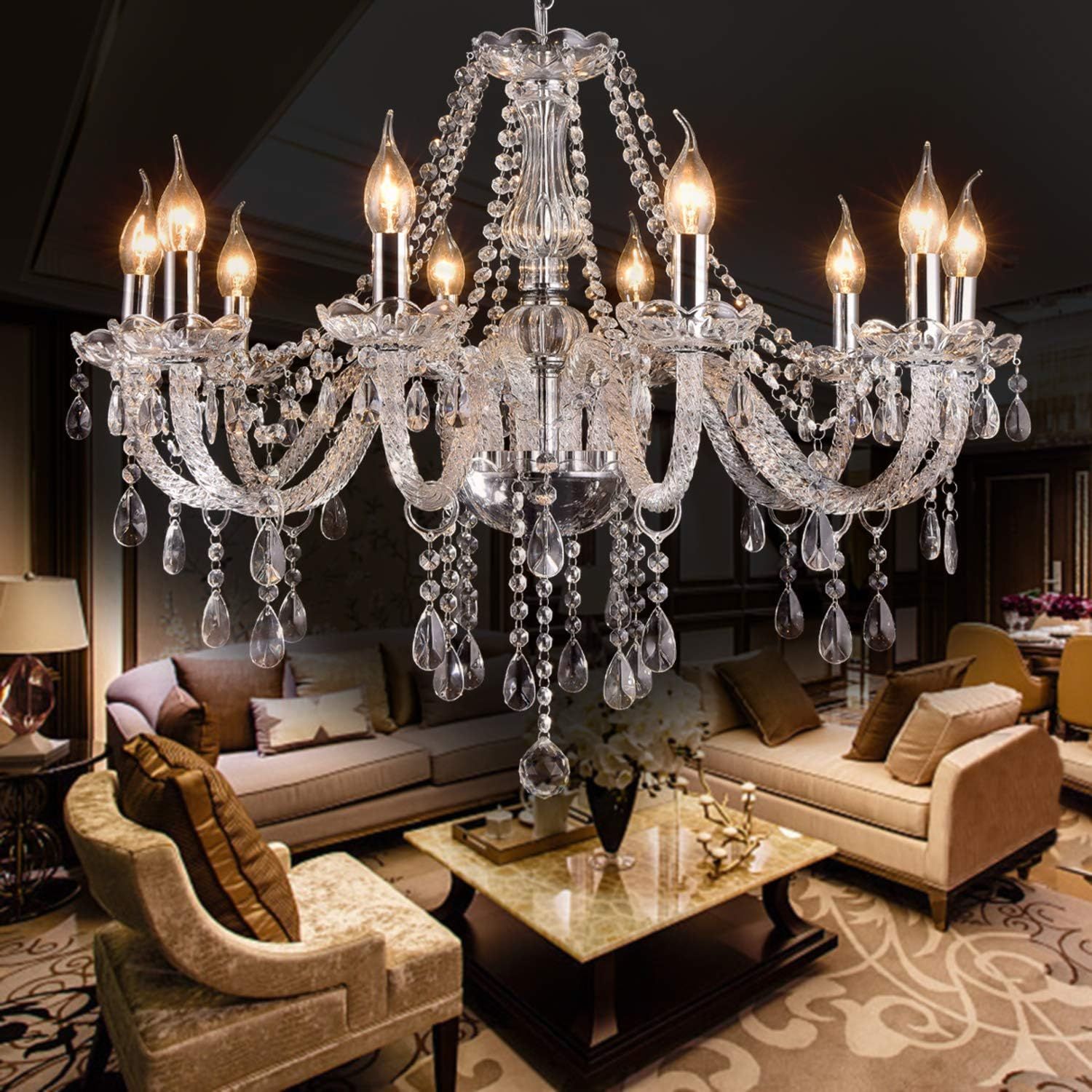 Classic European Crystal Candle Chandelier with 10 Lights