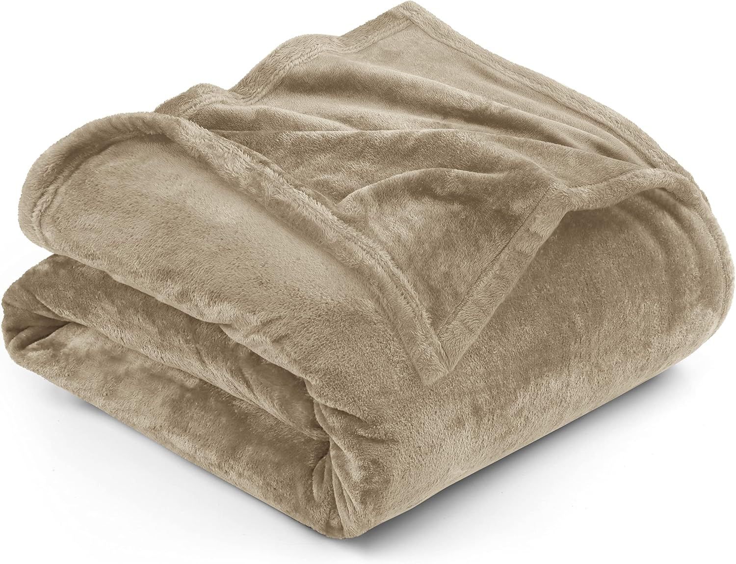 Camel Queen Size Reversible Fleece Throw Blanket