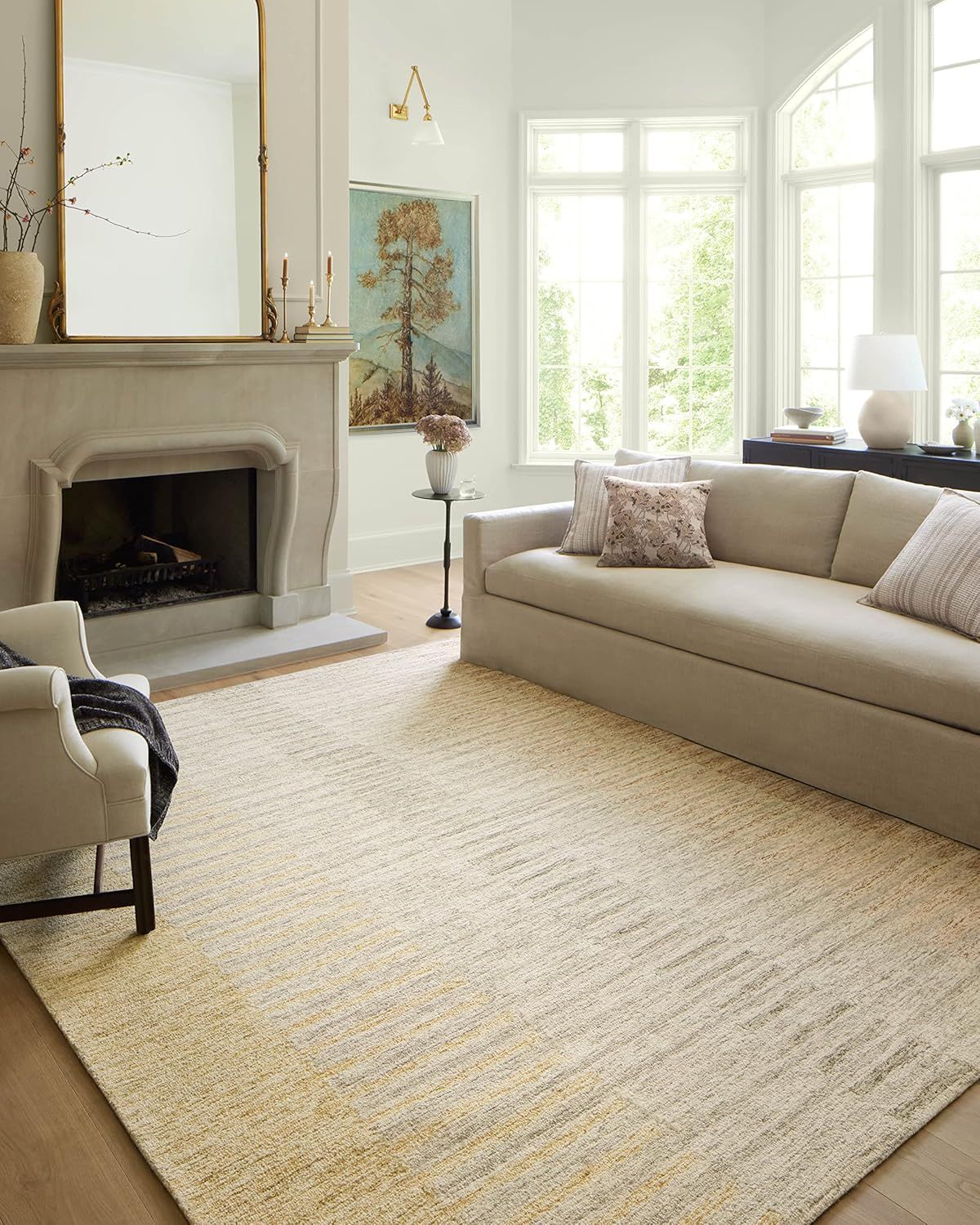 Dove and Santa Fe Hand-Tufted Wool Runner Rug, 2'-6" x 7'-6"