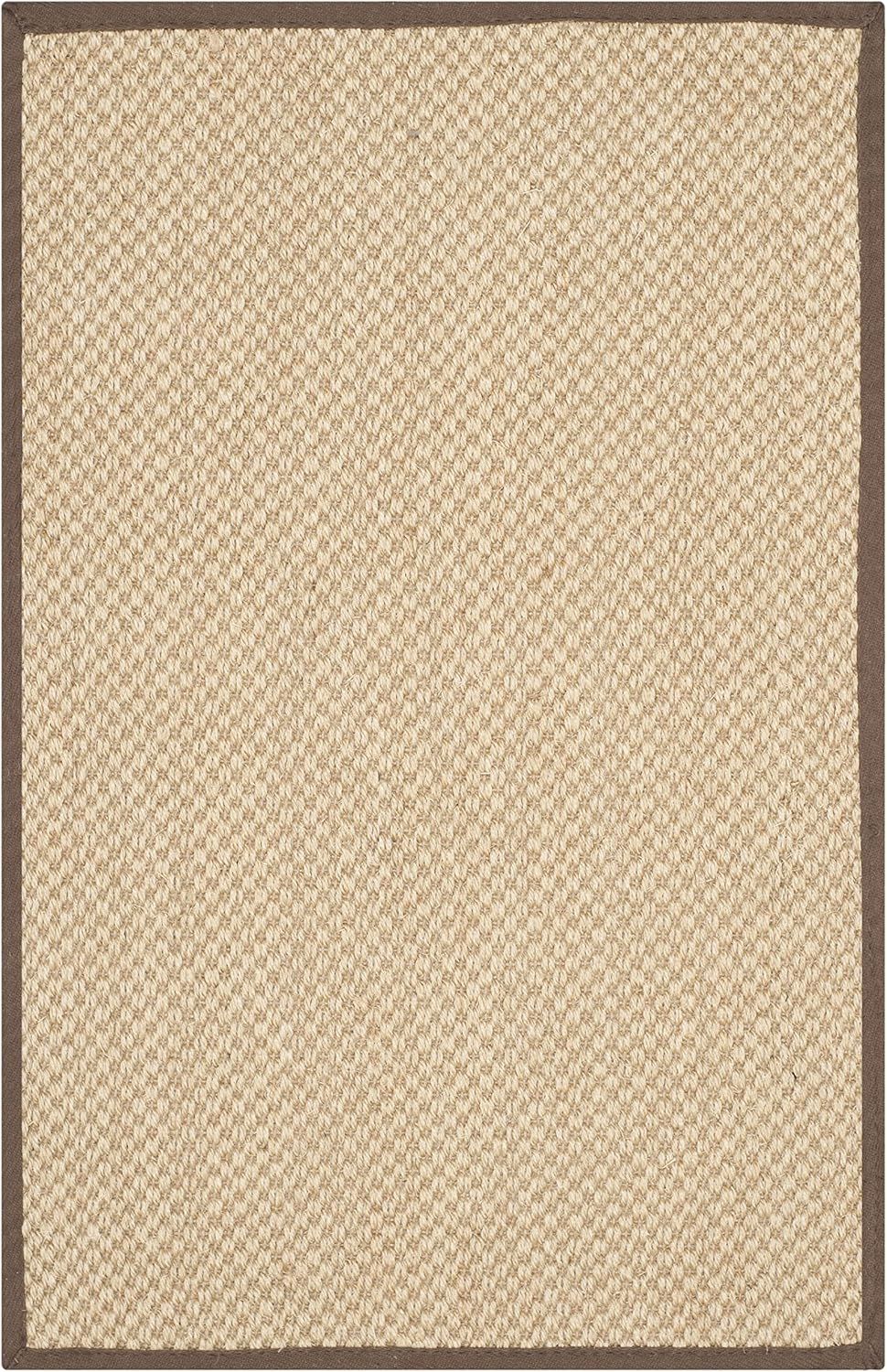 Coastal Charm Handmade Maize & Brown Sisal Accent Rug - 24" x 4"