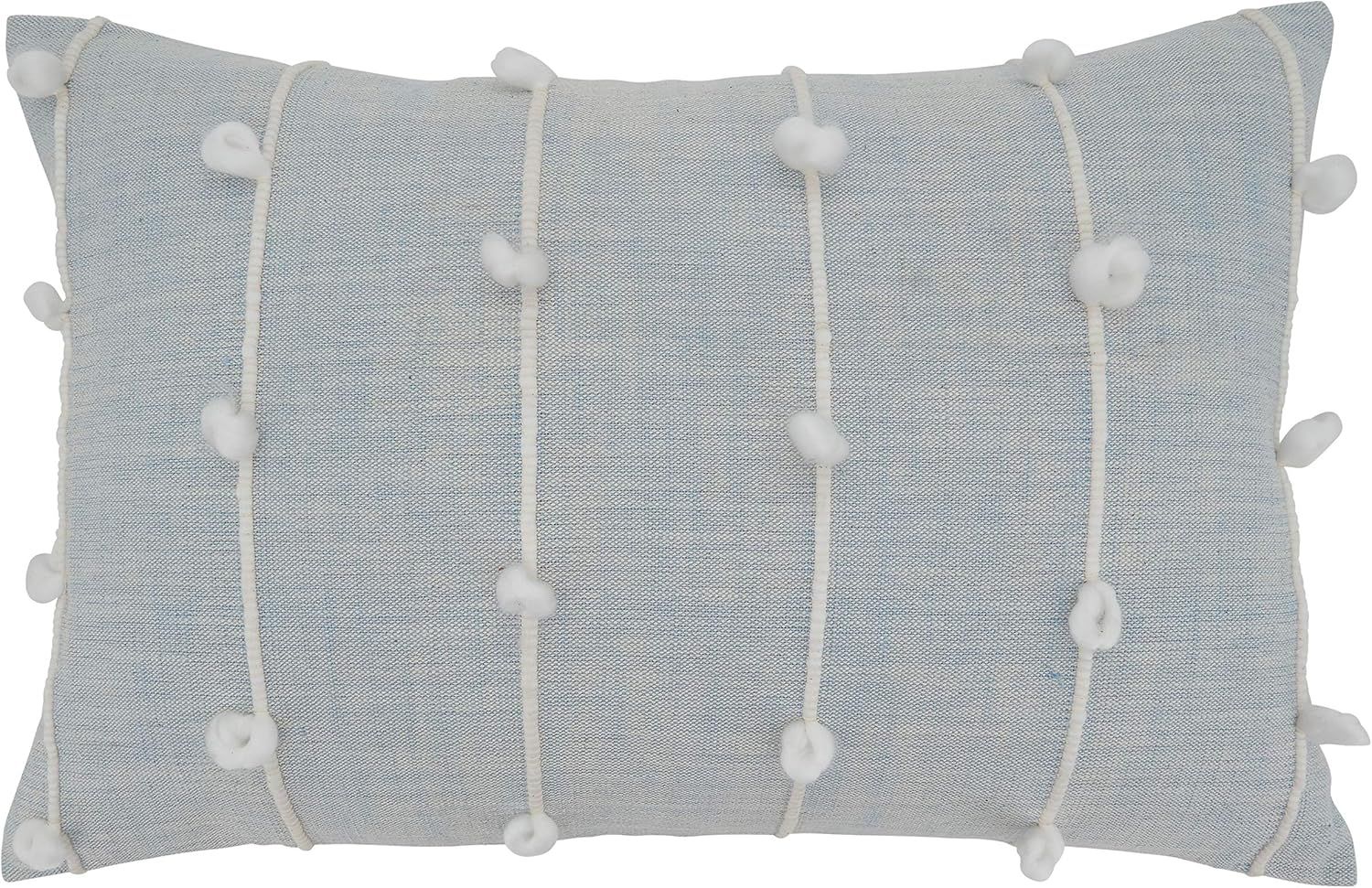 Light Blue Knotted Line Design Rectangular Throw Pillow