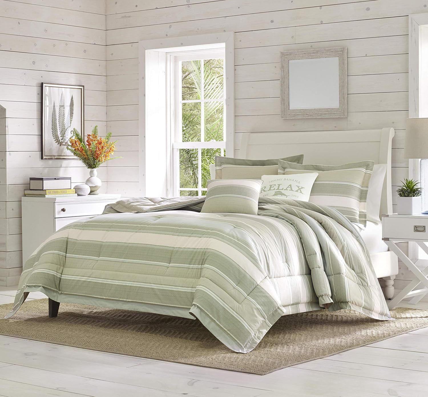 King White Cotton Reversible Comforter Set with Shams