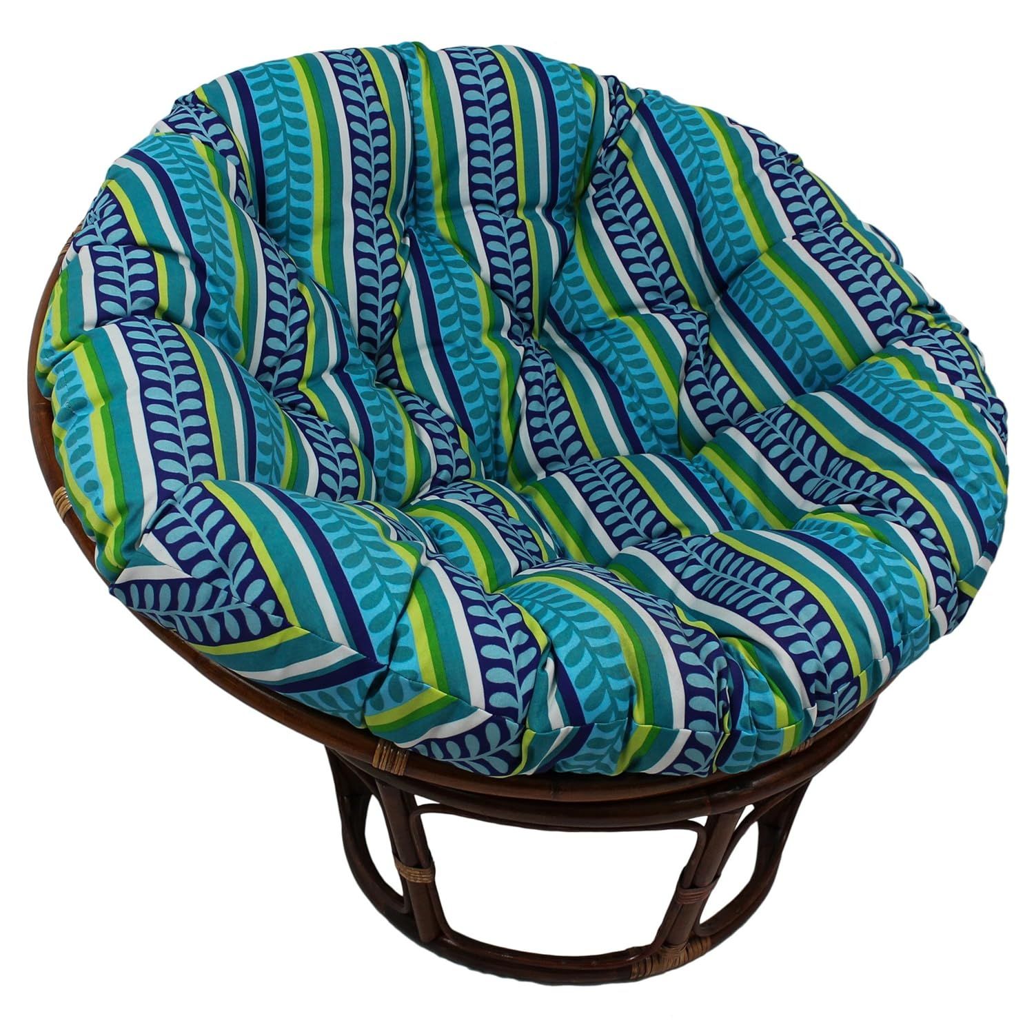 Vibrant Teal and Blue Polyester Papasan Chair Cushion