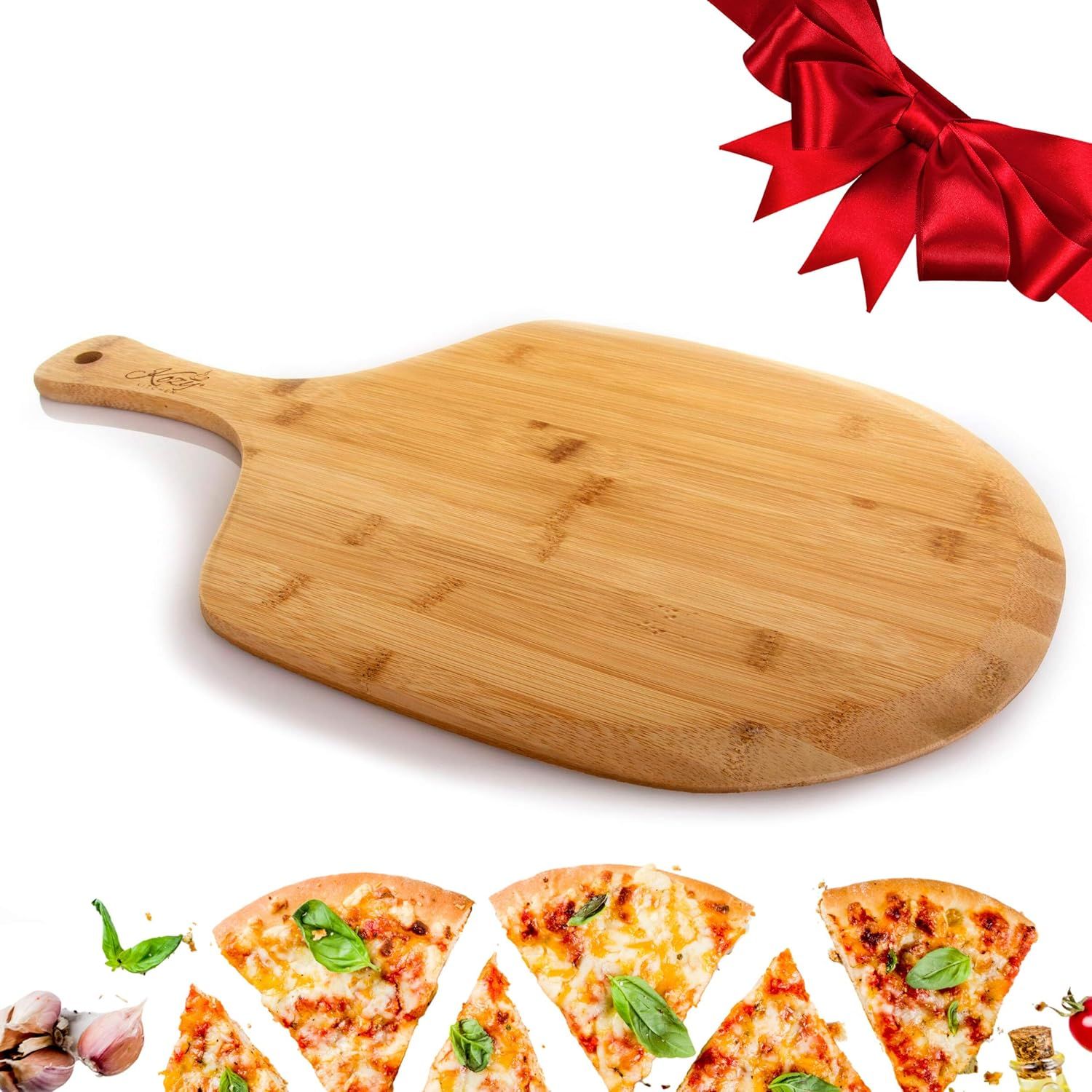 Organic Bamboo Pizza Peel with Long Handle