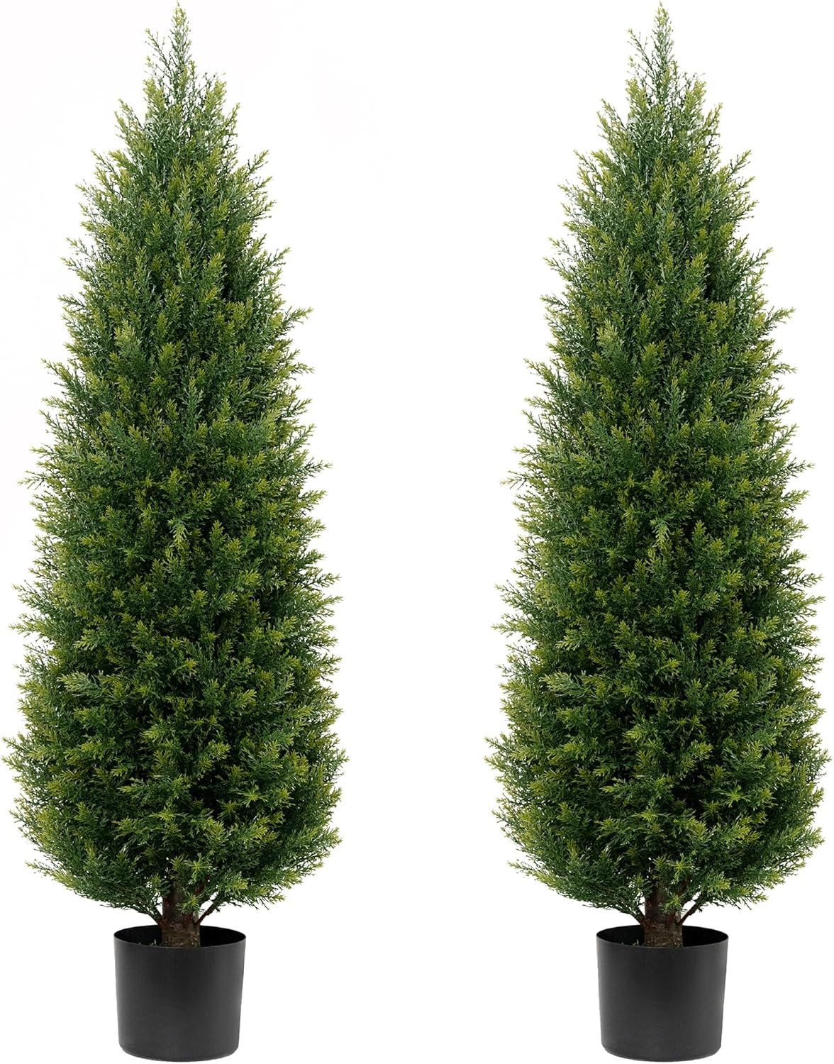 4ft UV Resistant Potted Artificial Cedar Topiary Trees