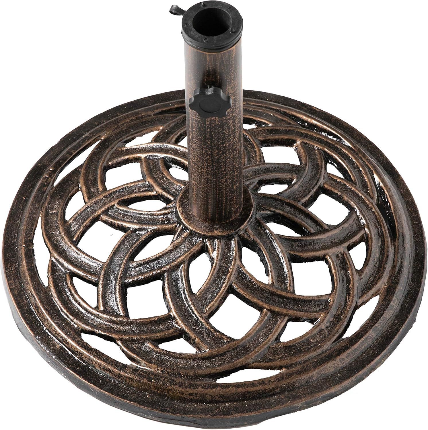 20 lb. Bronze Cast Iron Round Patio Umbrella Base Holder