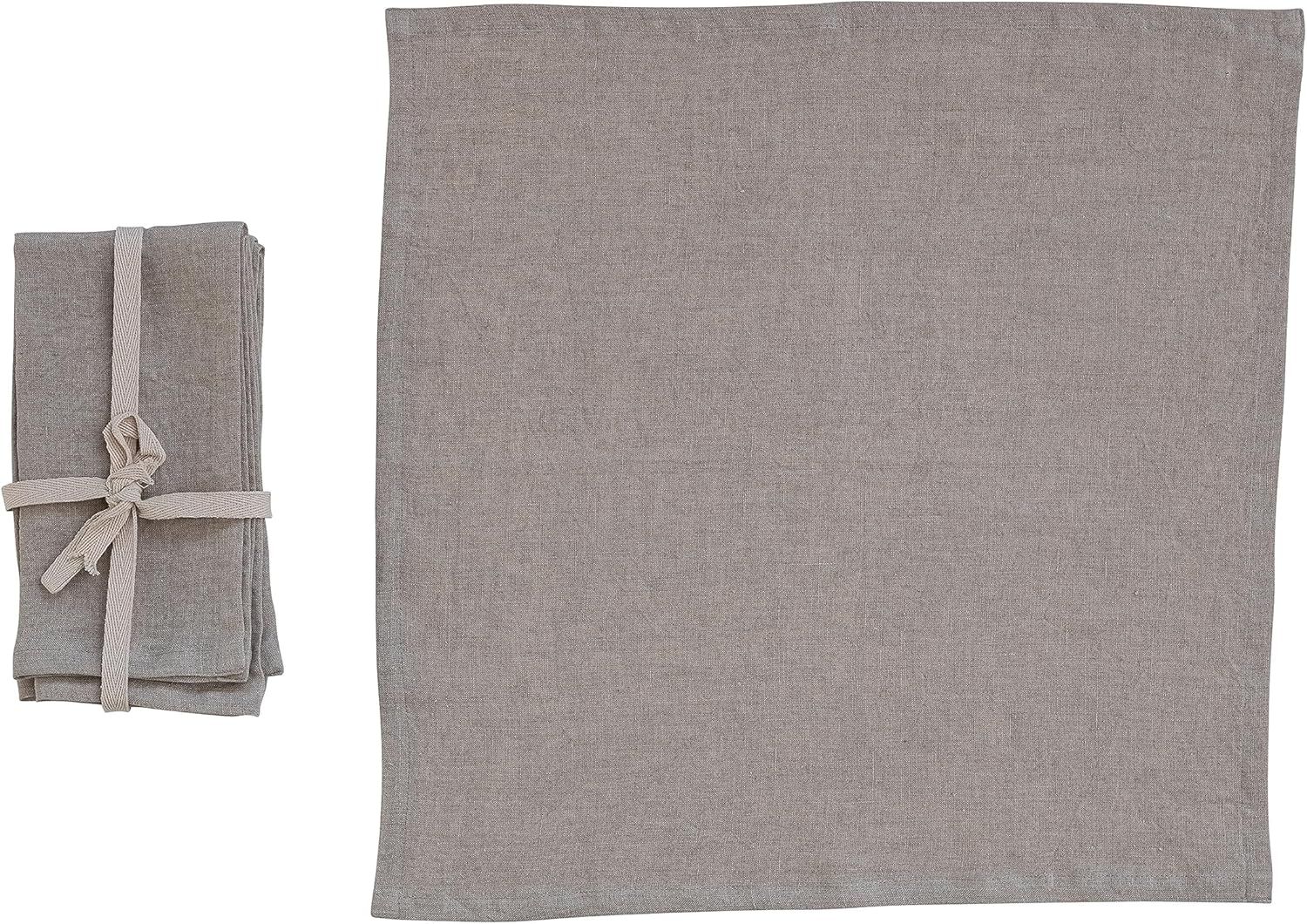 Natural Stonewashed Linen Dinner Napkins Set of Four