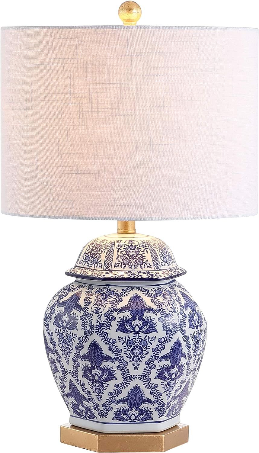 Gretchen 25" Blue and White Ceramic Ginger Jar Table Lamp