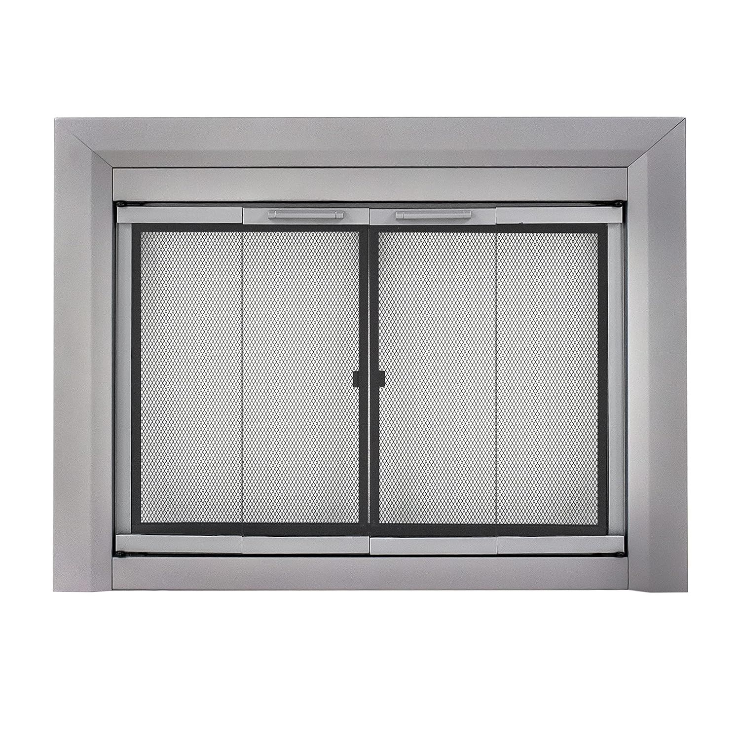 Clairmont Medium Skyline Nickel Fireplace Glass Doors
