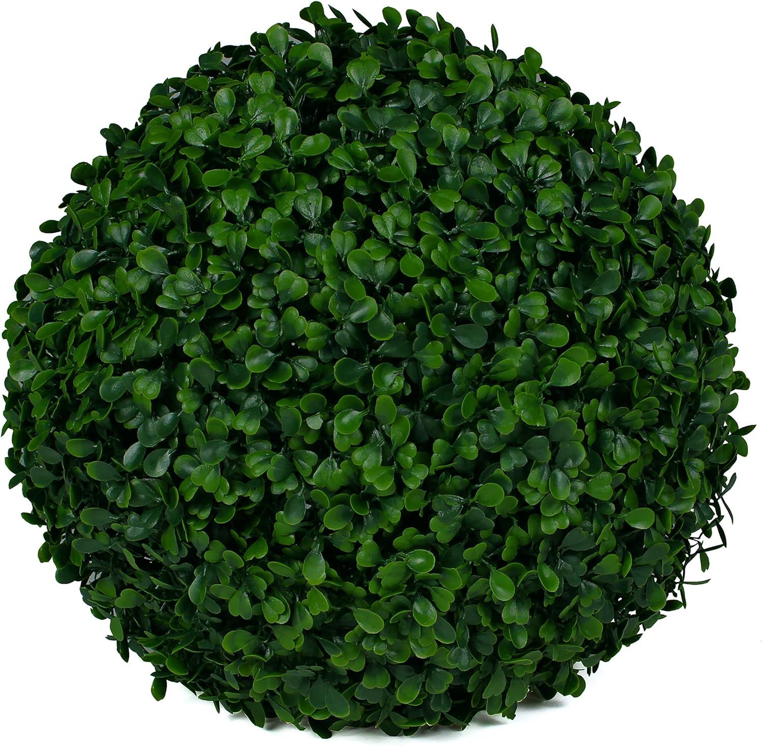 11" Green Artificial Boxwood Topiary Ball Centerpiece