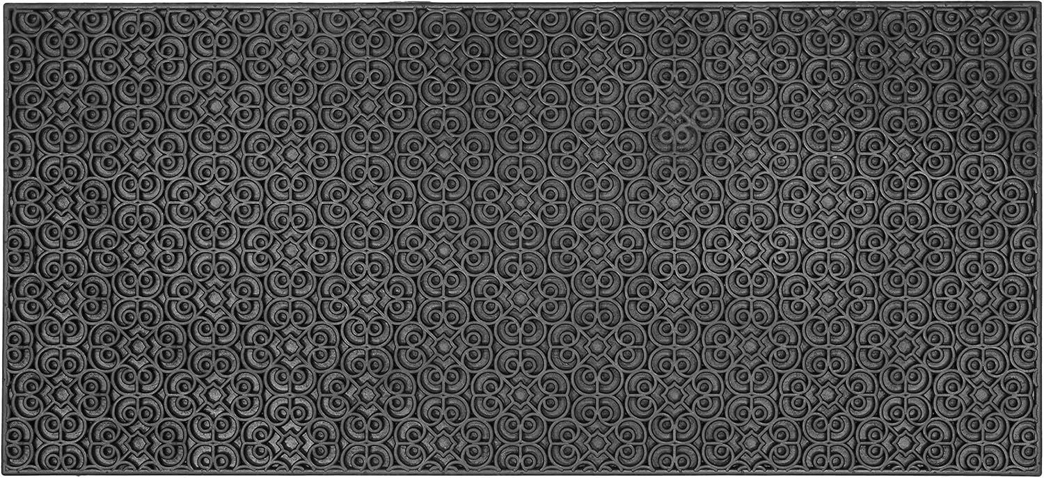 Emulated Wrought Iron Scroll 2-ft x 4-ft Rubber Doormat