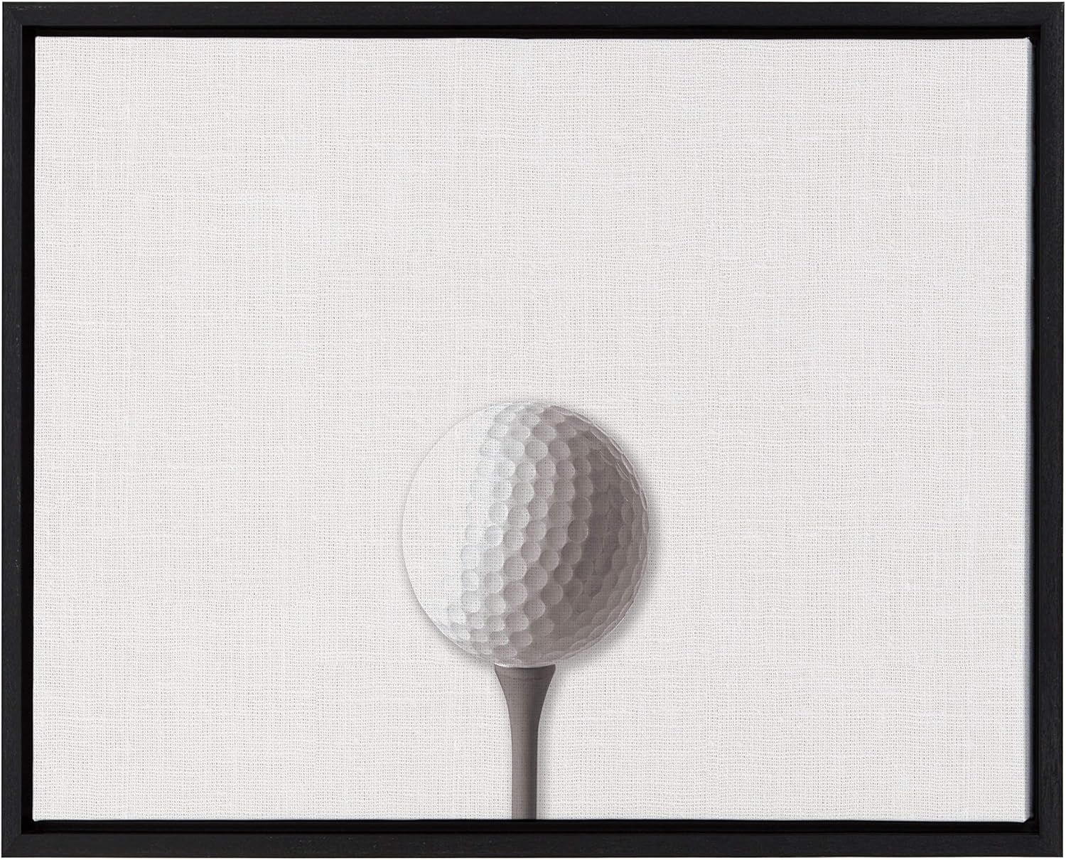 Horizontal Golf Ball Portrait Canvas Wall Art in Black Frame