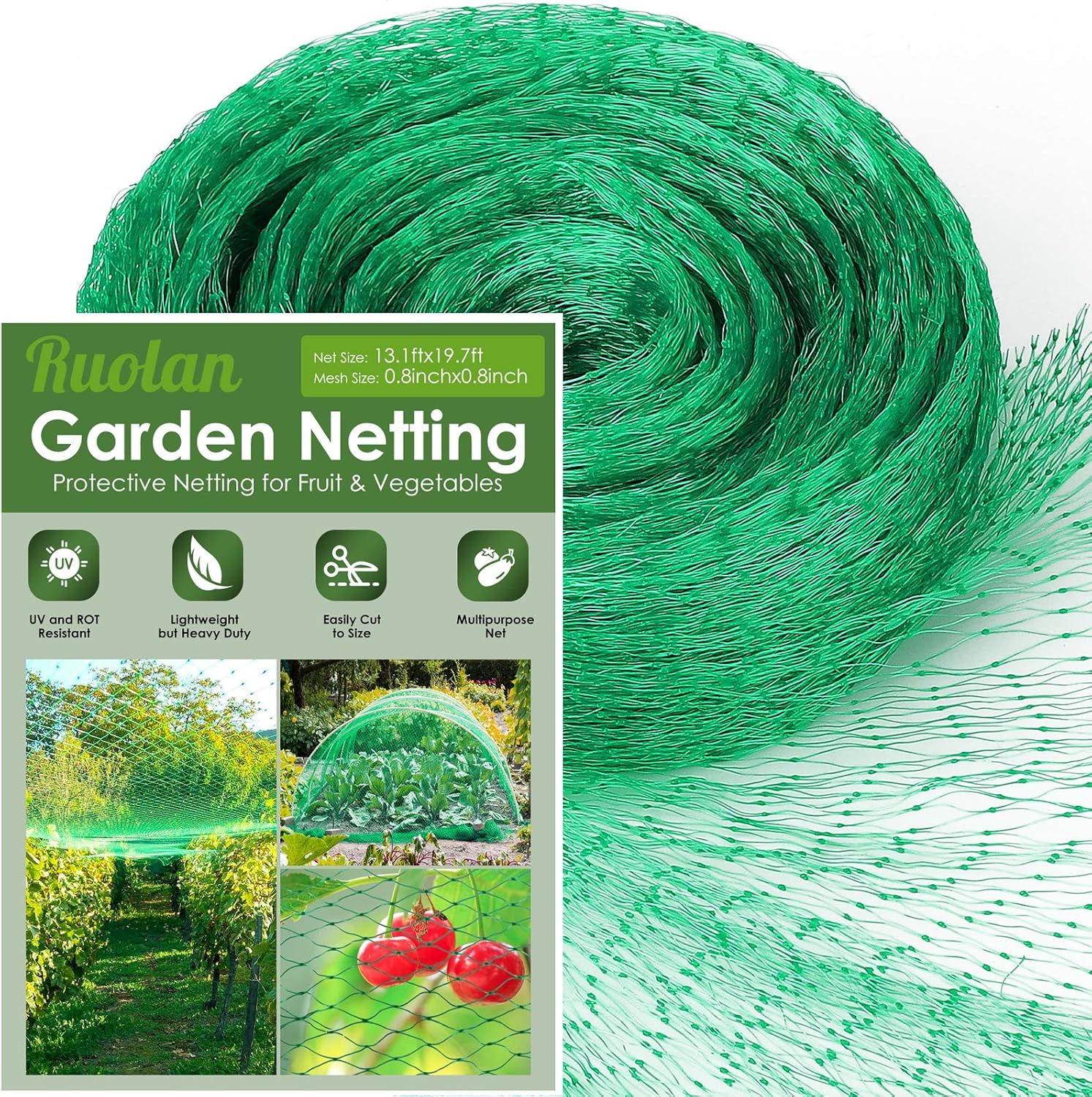 Green Heavy Duty Plastic Garden Netting for Fruits and Vegetables