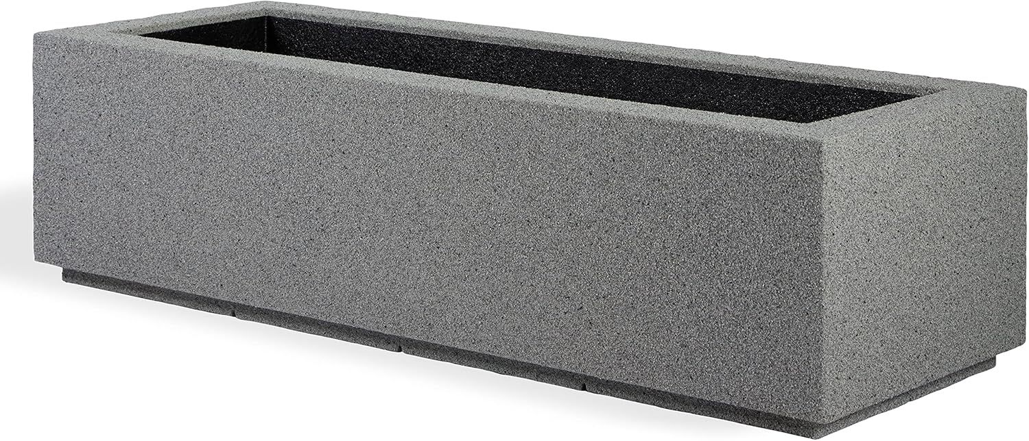 Gray Granite Extra Large Rectangular Polymer Planter