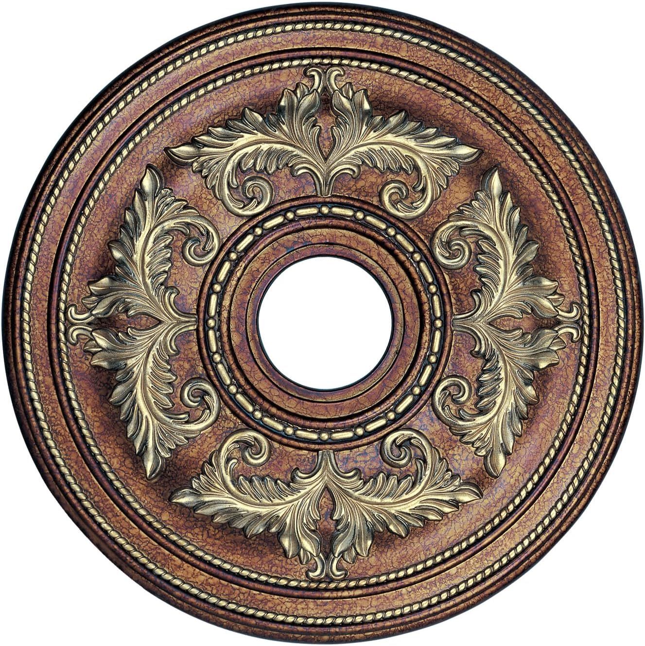 Palatial Bronze 22.5'' Ceiling Medallion with Gilded Leaf Accents