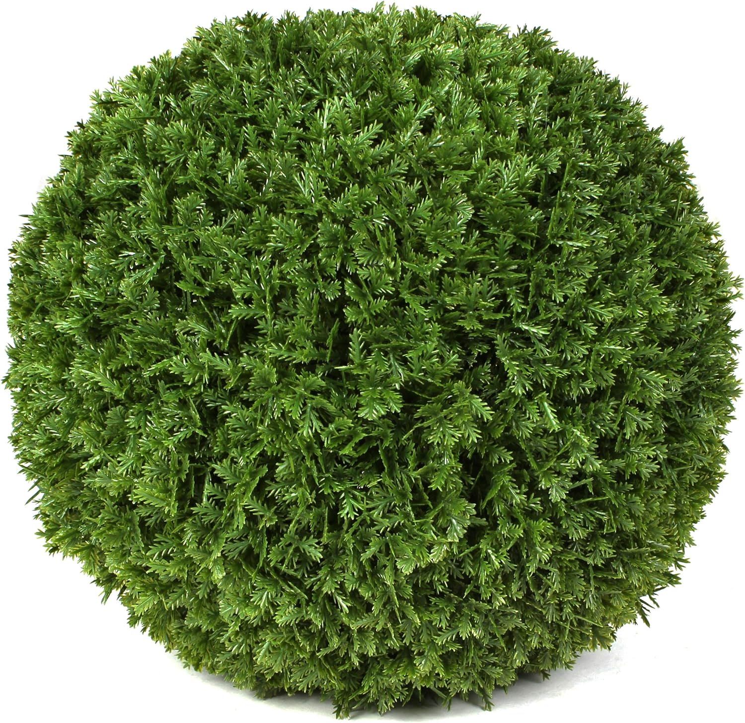 Medium Green Artificial Boxwood Topiary Ball for Indoor/Outdoor Decor