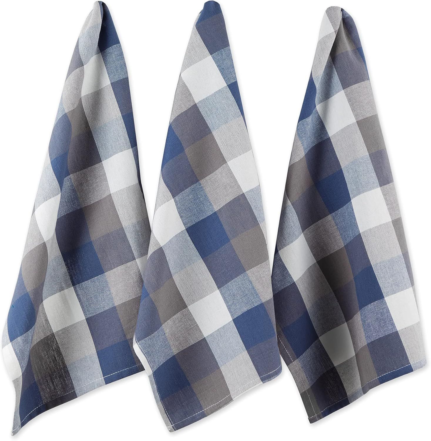 Rustic Multicolor Cotton Check Dish Towels Set