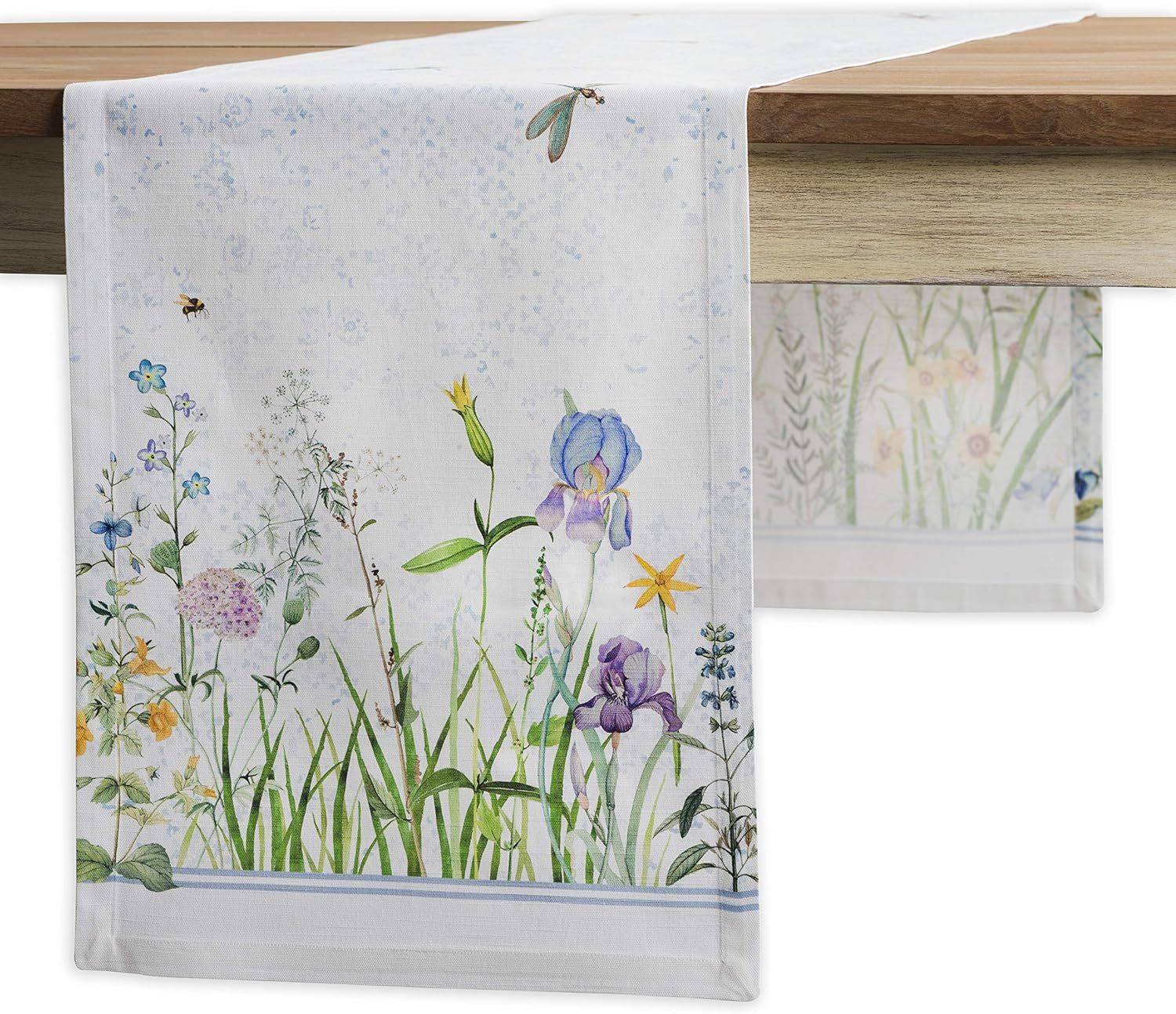 Floral Meadow 14.5" x 108" Cotton Table Runner