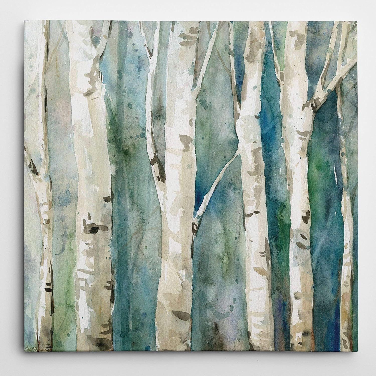 River Birch Abstract Canvas Wall Art, 24x24