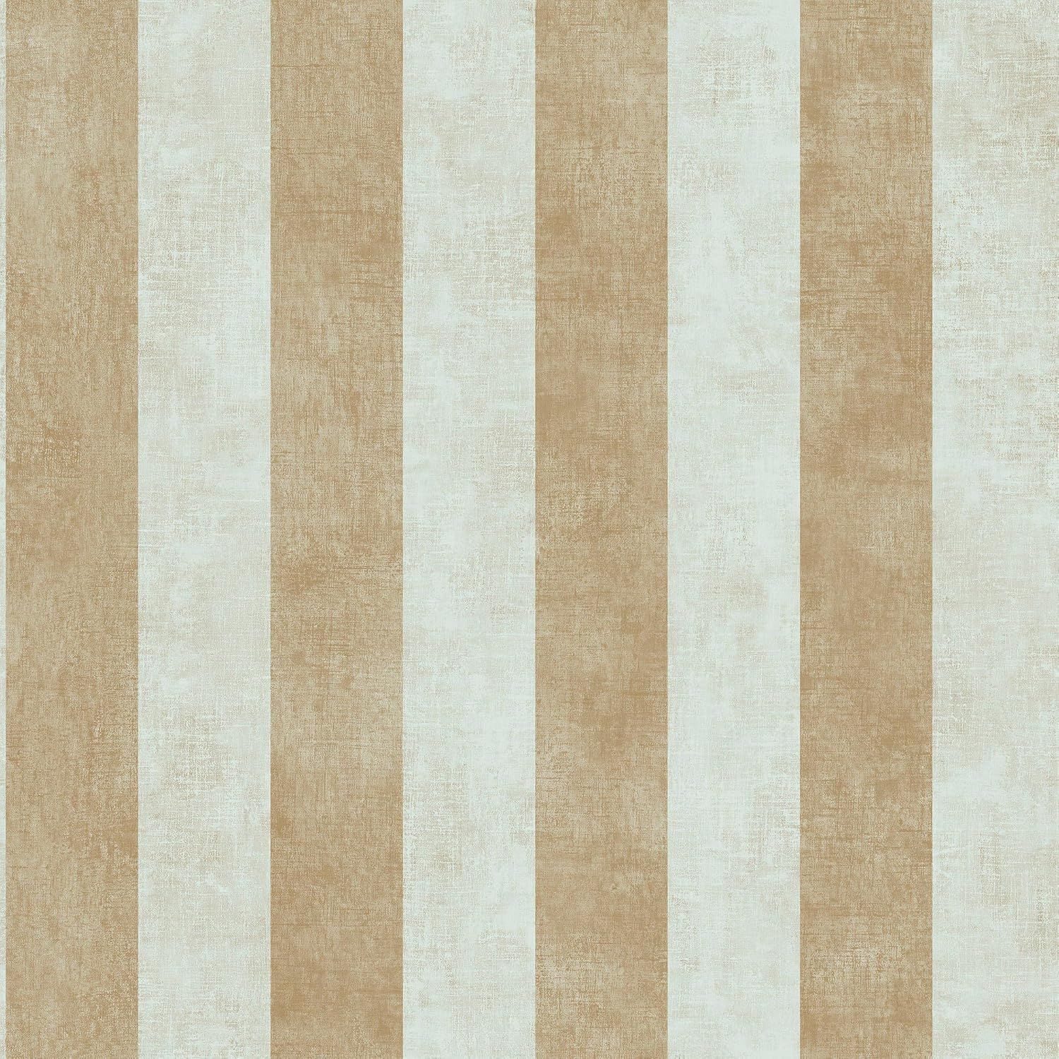 Light Green and Metallic Gold Striped Vinyl Wallpaper