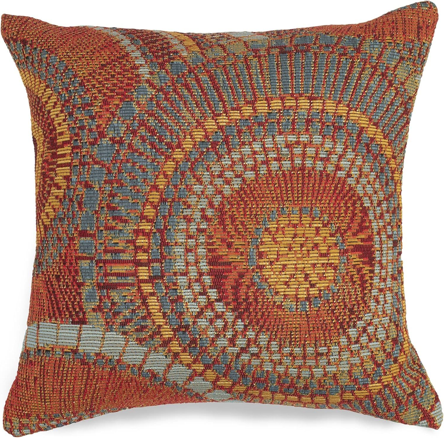 Saffron Multicolor Abstract Circles Indoor/Outdoor Pillow 18"