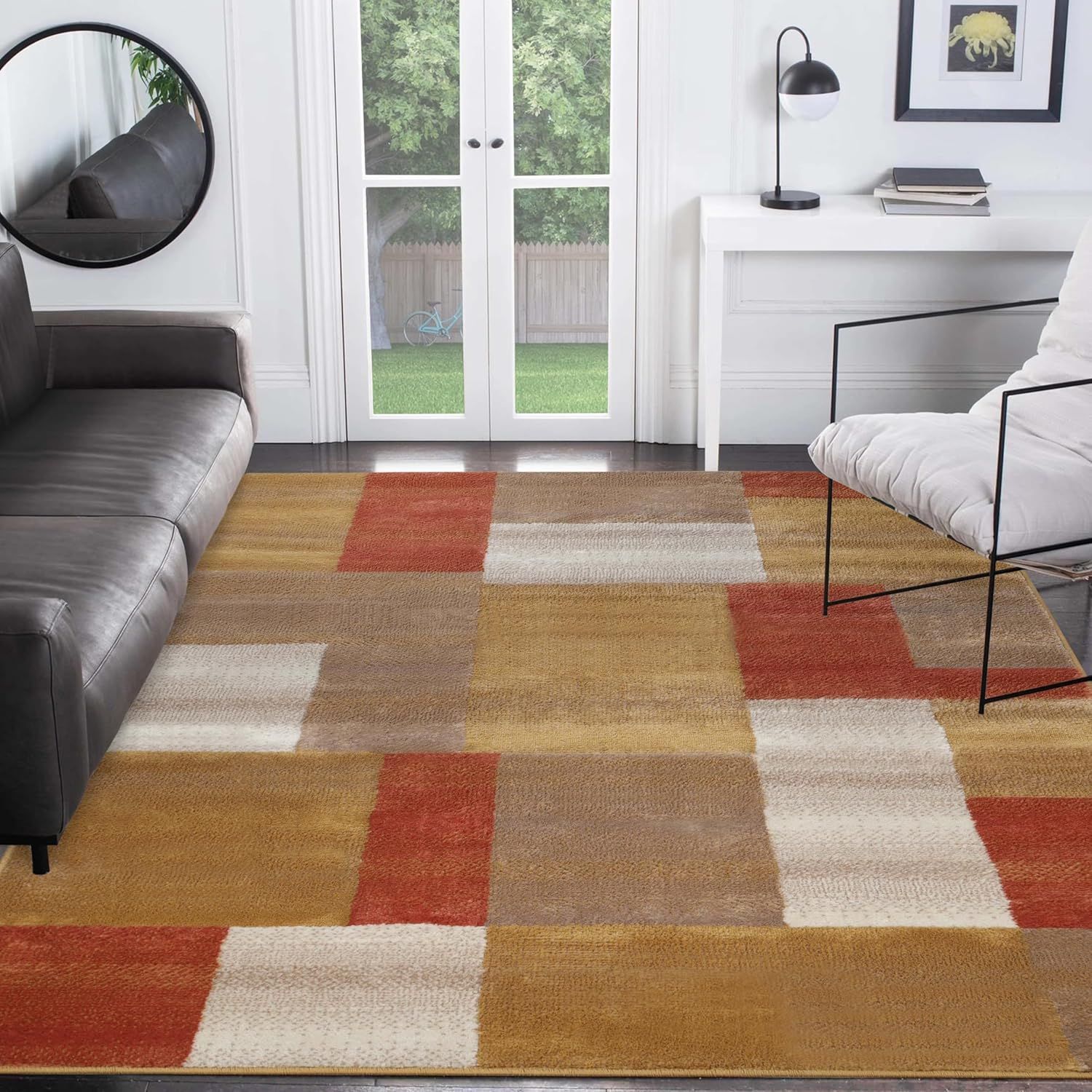 Ginger Geometric Patchwork Indoor Area Rug 8' x 10'