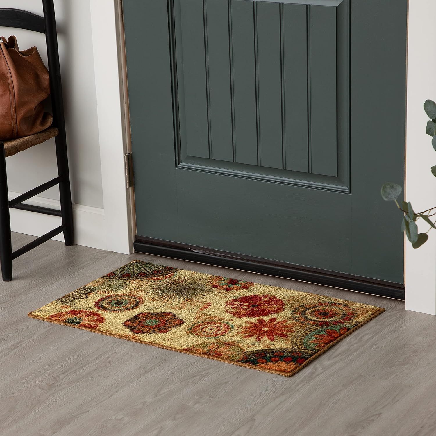 Caravan Blue Medallion Easy-Care Synthetic Rectangular Rug