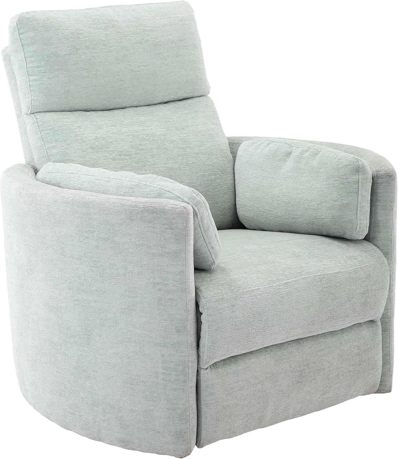Windstream Gray Chenille Swivel Glider Recliner with Hardwood Frame