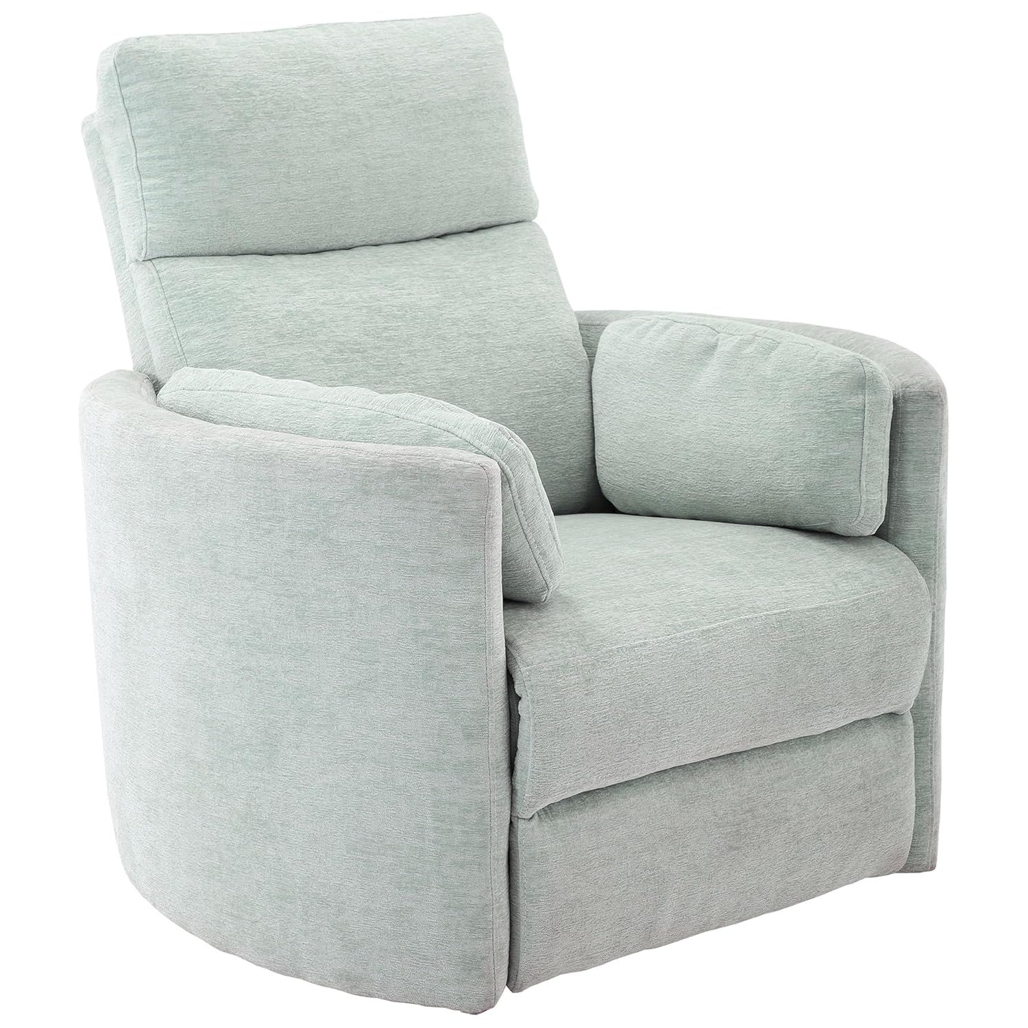 Windstream Gray Chenille Swivel Glider Recliner with Hardwood Frame