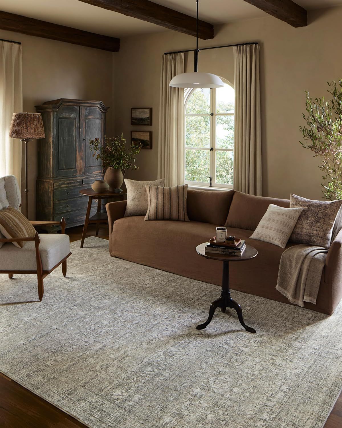 Amber Lewis Gray and Beige Synthetic Runner Rug 2'-7" x 10'-0"