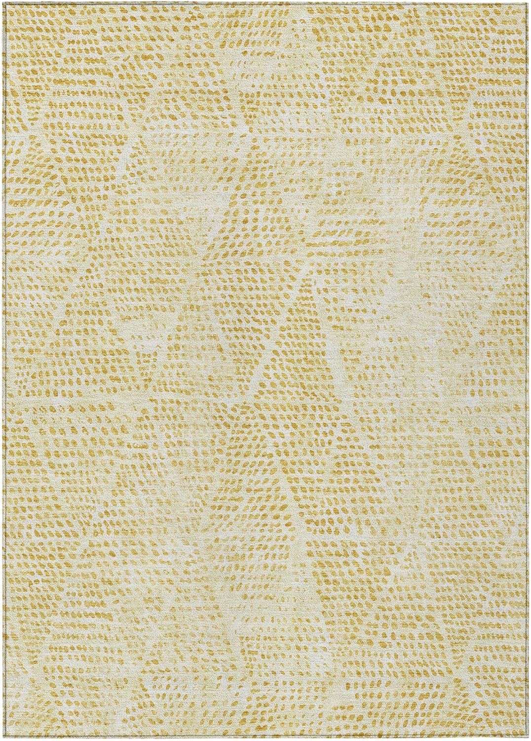 Wheat Diamond Pattern Machine Washable Indoor Outdoor Rug