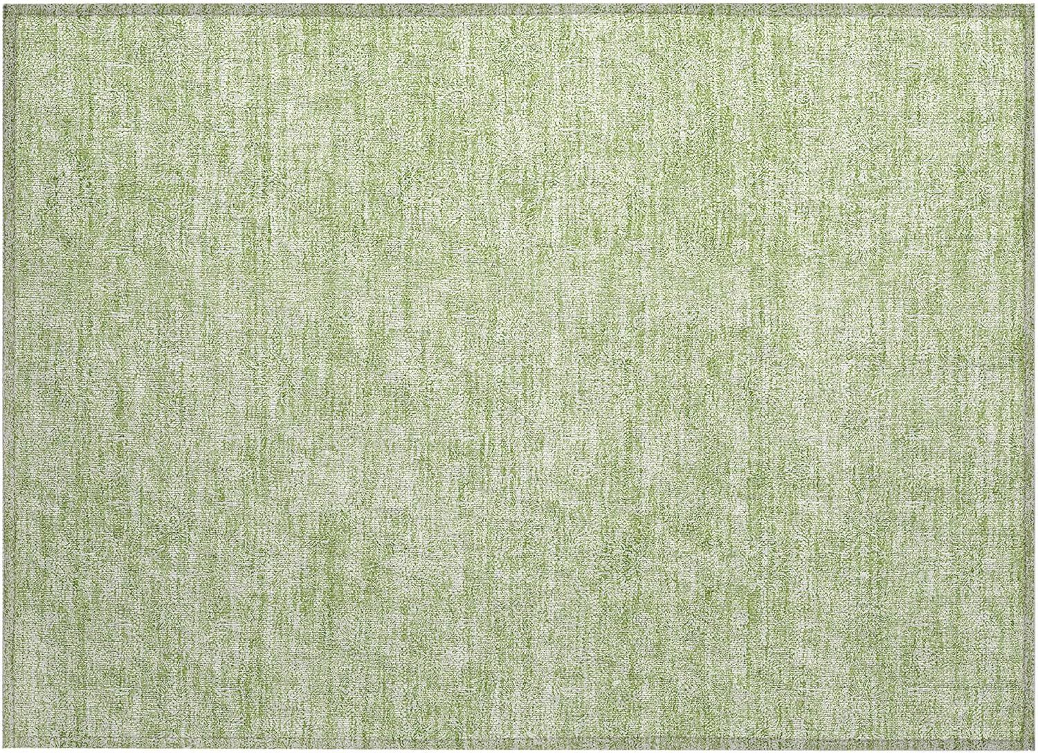 Aloe Green Synthetic Flat Woven Indoor Outdoor Rug