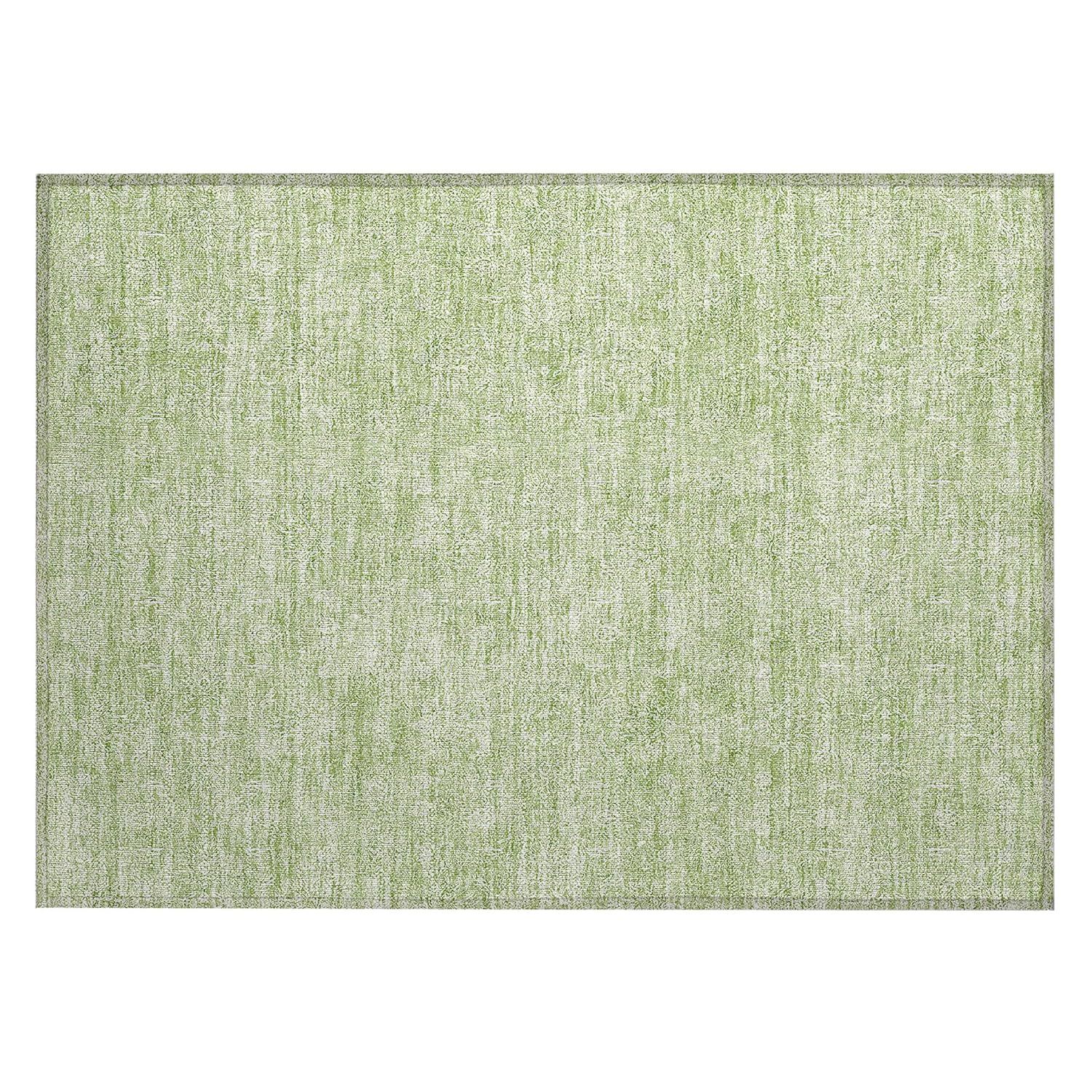 Aloe Green Synthetic Flat Woven Indoor Outdoor Rug