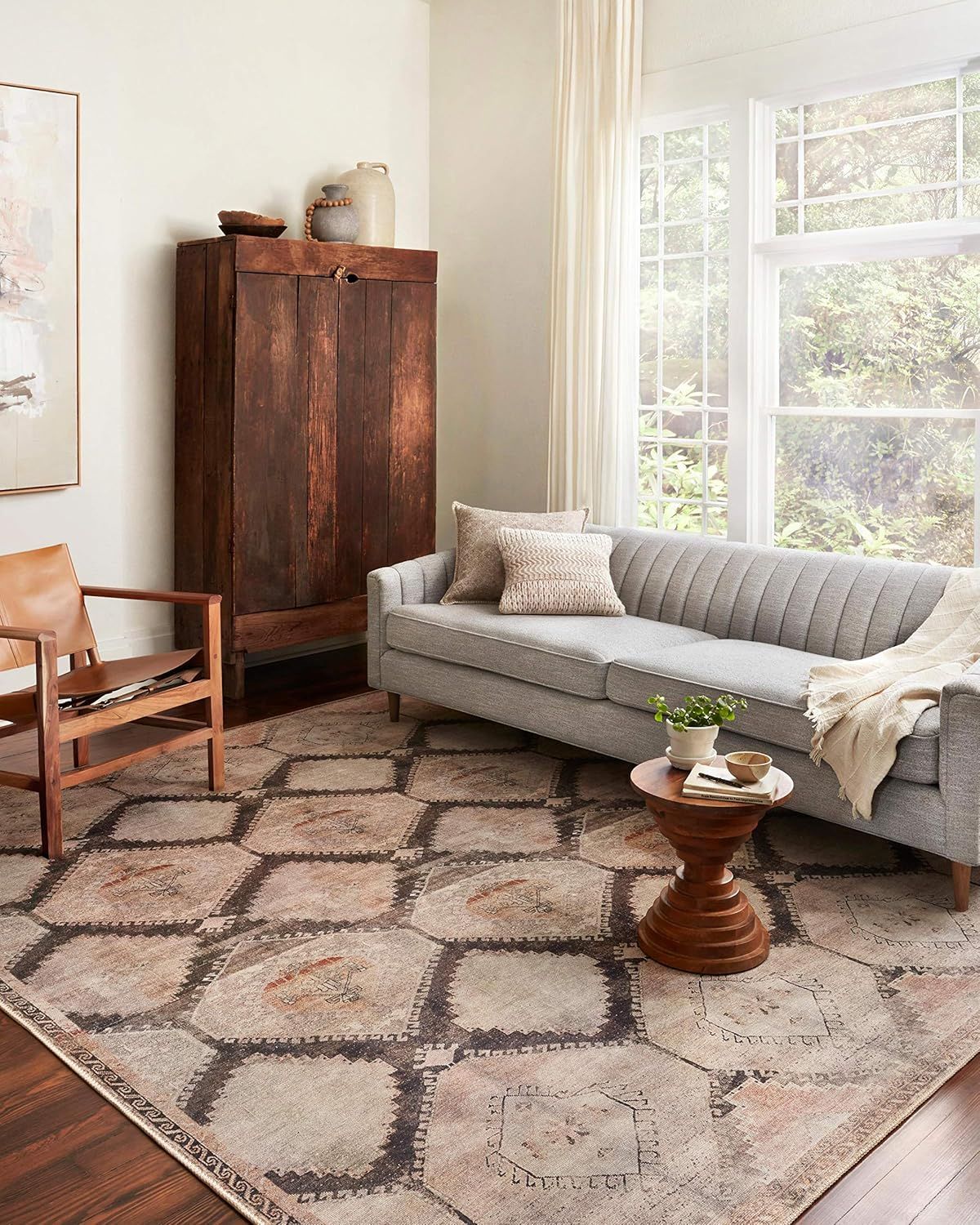 Handmade Wynter Graphite Easy-Care Synthetic Rectangular Rug