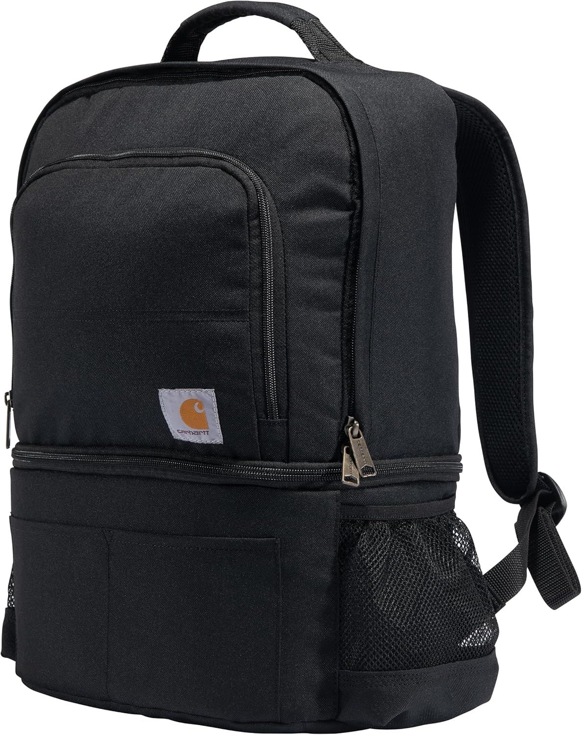 Black Insulated Cooler Backpack with Wheels and Compartments